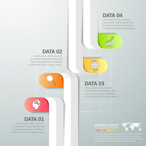 设计信息图表4选项模板，业务概念信息图表