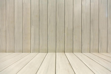 米色木墙和地板