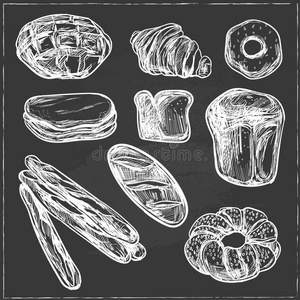 菜单 艺术 糕点 牛角面包 产品 绘画 面包 蛋糕 烹调
