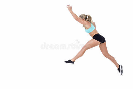 女运动员跳