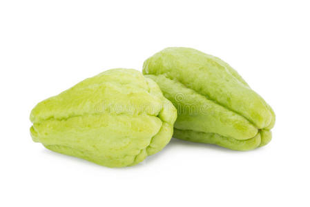 白色背景的chayote摄影图