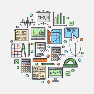 横幅 数学 乘法 偶像 计算 教育 公式 插图 几何学 计算器