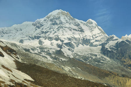 范围 基础 风景 高的 太阳 远足 尼泊尔 喜马拉雅山 春天