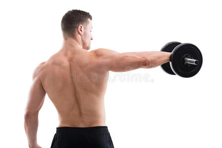 举起 男人 重的 适合 哑铃 健美 耐力 复制空间 健身