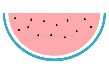 平粉白色蓝色西瓜片分离在白色背景插图