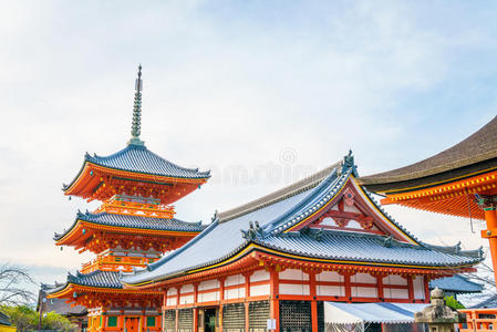 日本京都清水桥寺的美丽建筑。