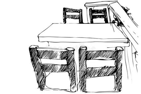 桌子和四把椅子