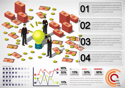 数据 信息图形 绘图 信息 硬币 横幅 插图 生长 图表