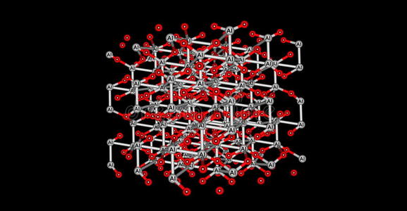 氧化物蓝宝石刚玉分子结构分离在黑色照片
