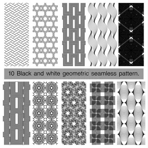 收集黑白几何无缝图案。
