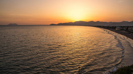 循环 海滩 全景 地中海 海角 地标 意大利 小山 欧洲