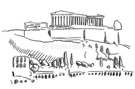 希腊素描图片-希腊素描素材-希腊素描插画-摄图新视界