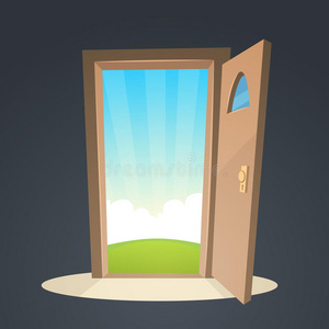 卡通开门图片-卡通开门素材-卡通开门插画-摄图新视界