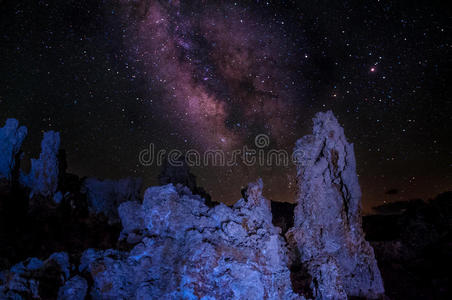 石灰华 月光 长的 风景 巨石 天空 岩石 明星 星座 美丽的