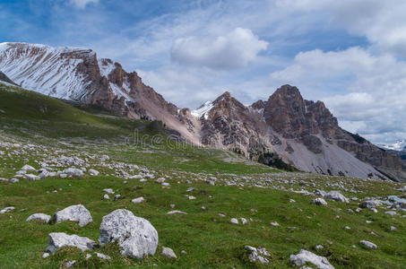 美丽的山景在白云岩，法内斯塞恩普拉格斯，意大利