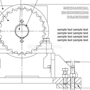 插图 蓝图 工程 文件 概述 起草 齿轮 彭茨 机制 绘画