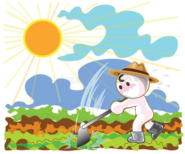 农民锄头图片-农民锄头素材-农民锄头插画-摄图新视界