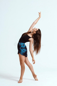 享受 和平 体操 适合 肖像 运动型 运动员 金发女郎 身体
