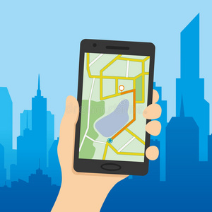 智能电话 通信 手机 城市 因特网 插图 小工具 地图 按摩