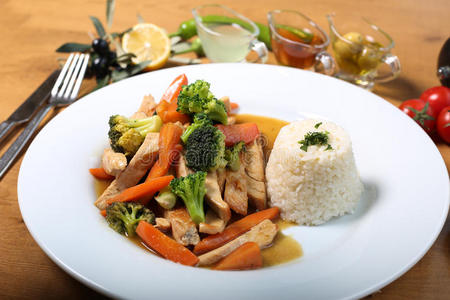 鸡肉和米饭图片