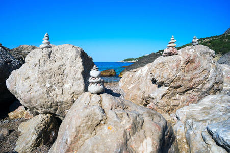 卵石 风景 环境 岩石 波动 娱乐 旅行 克里米亚 春天