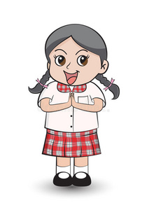卡通女孩你好泰国风格照片