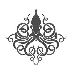 线性插图平线性克拉肯插图照片