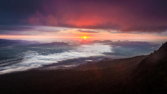 云景 天空 夏天 傍晚 早晨 日落 季节 美丽的 风景 自然