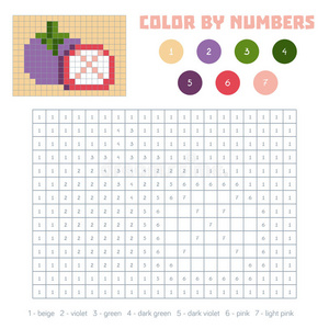 颜色按数量，水果和蔬菜，芒果