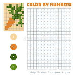 颜色按数量，水果和蔬菜，胡萝卜