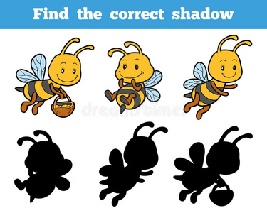 蜜蜂精神找到关于蜜蜂的正确影子照片