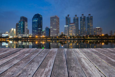 照亮 外部 模糊 风景 商业 城市景观 曼谷 市中心 建筑