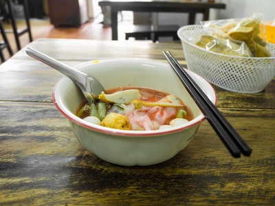 豆腐 午餐 泰语 新加坡 美味的 食物 美食家 蔬菜 面条