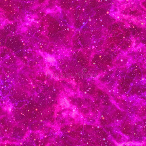 抽象的紫罗兰宇宙。 星云夜空星空。 紫色的外层空间。 闪闪发光的纹理背景。 无缝插图。