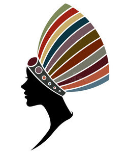 非洲女性剪影时尚模特在白色背景照片