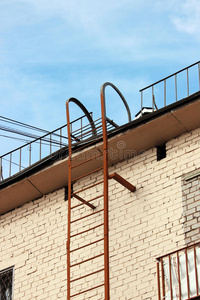 安全 建筑学 梯子 公寓 城市 楼梯 天空 台阶 紧急情况