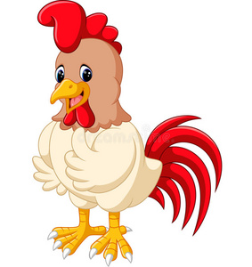 无敌卡通鸡公鸡插画