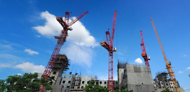 举起 天空 网站 建筑 工程 房地产 水泥 脚手架 生长