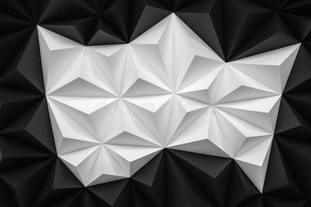 抽象黑白低聚背景与复制空间3D