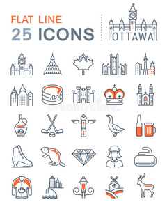 城市 啤酒 加拿大 建筑 帕利 信息图表 地标 收集 渥太华