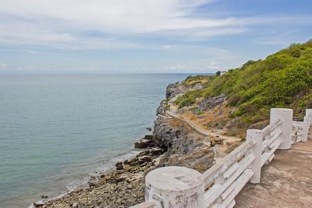 亚洲 海岸 码头 美丽的 夏天 海景 亭阁 四川 钓鱼 吸引力