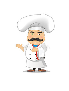 厨师矢量插图动画，游戏，不同姿势，厨房