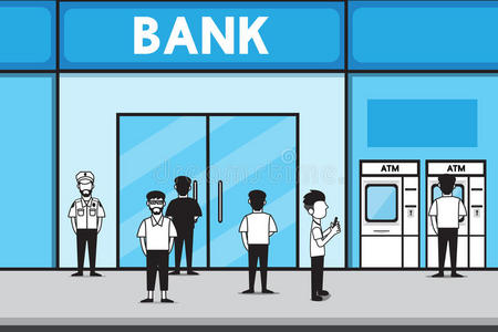 存款卡通银行矢量卡通设计.照片