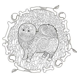 放松 涂鸦 着色 艺术 宠物 绘画 有趣的 纯种 可爱的