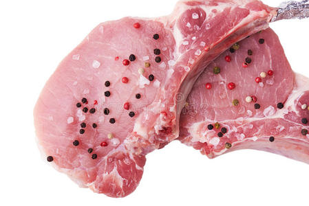 猪肉 原油 烹调 动物 烹饪 切碎 厨房 胡椒粉 蛋白质