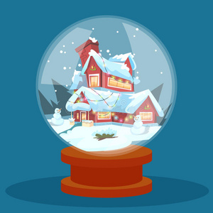 假日 房子 寒冷的 插图 梦想 愉快的 玻璃 建筑 场景