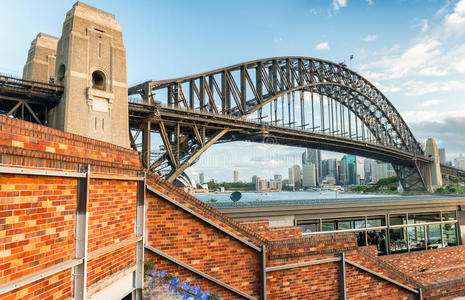 澳大利亚新南威尔士州悉尼海港大桥的鸟瞰图