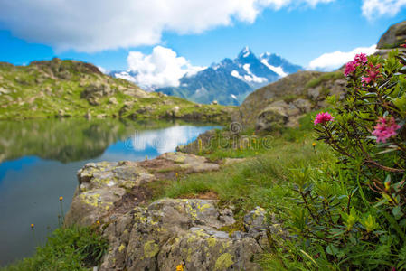 美丽的 风景 背包旅行 岩石 天空 蒙特 全景图 山体 阿尔卑斯山