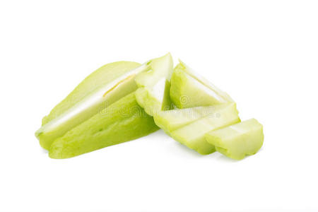 白色背景的chayote摄影图