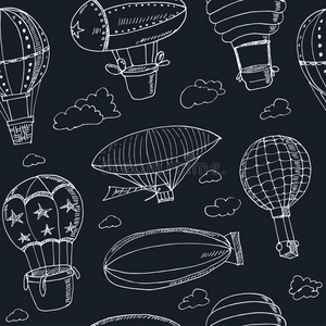 古老的 热的 气球 插图 签名 降落伞 复古的 天空 自然